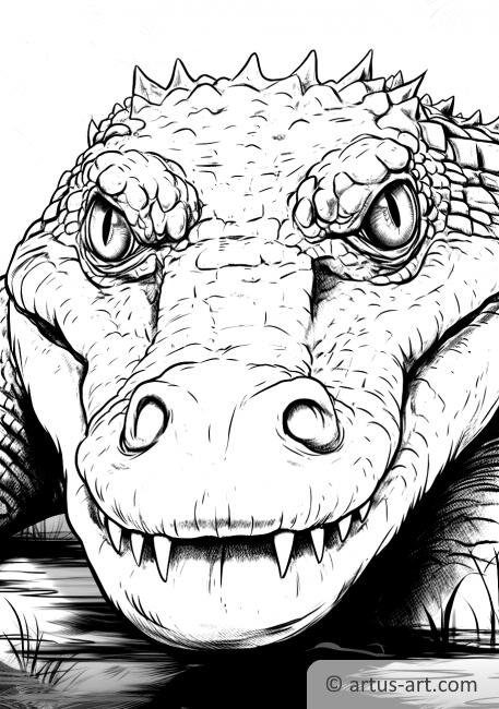 Caiman Coloring Page For Kids